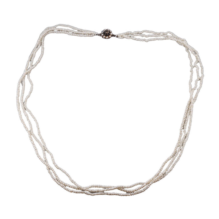 14k White Gold Pearl and Gemstone Necklace