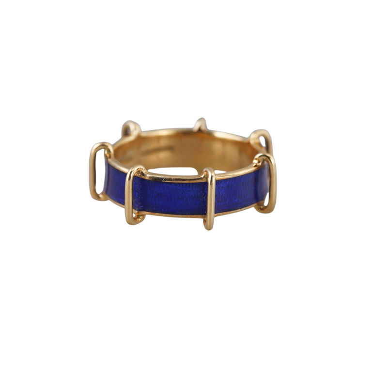 18k Yellow Gold Enamel Ring