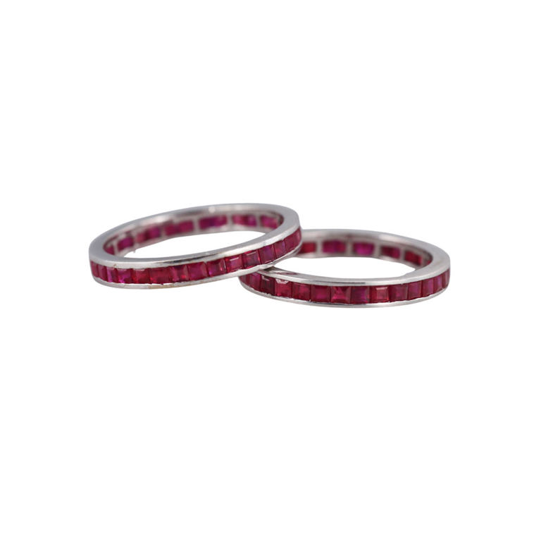 14k White Gold Ruby Rings
