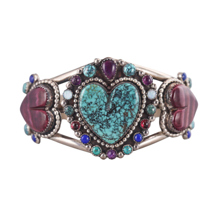 Sterling Silver Turquoise Sugilite Bracelet