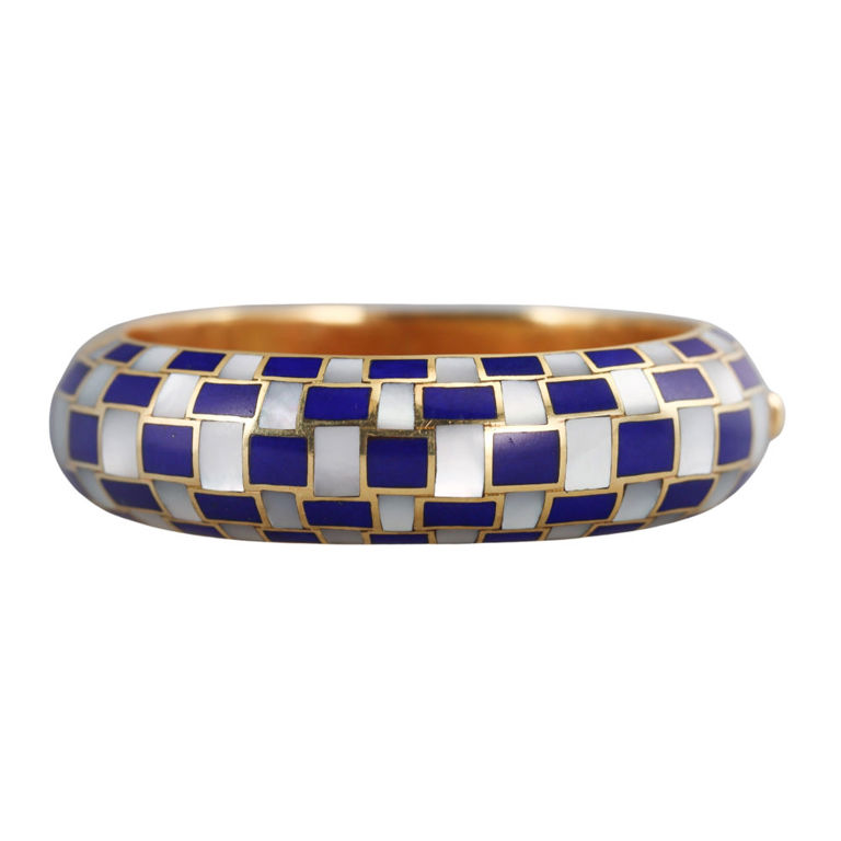 18k Gold Lapis MOP Bracelet
