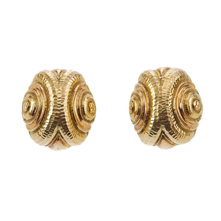 18k Gold Swirl Earrings