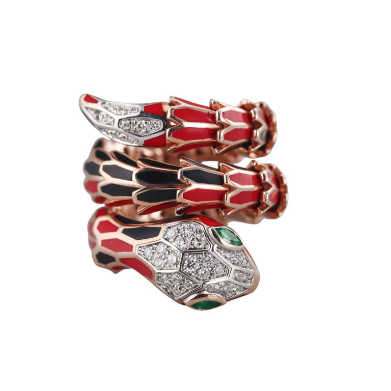 18k Gold Silver Diamond Emerald Ring