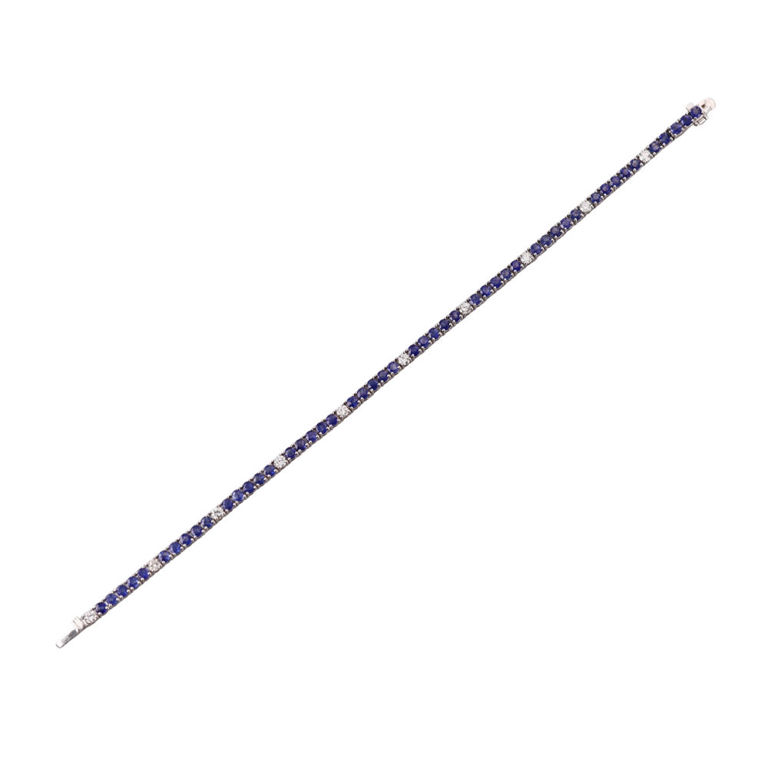 14k Gold Diamond Sapphire Bracelet