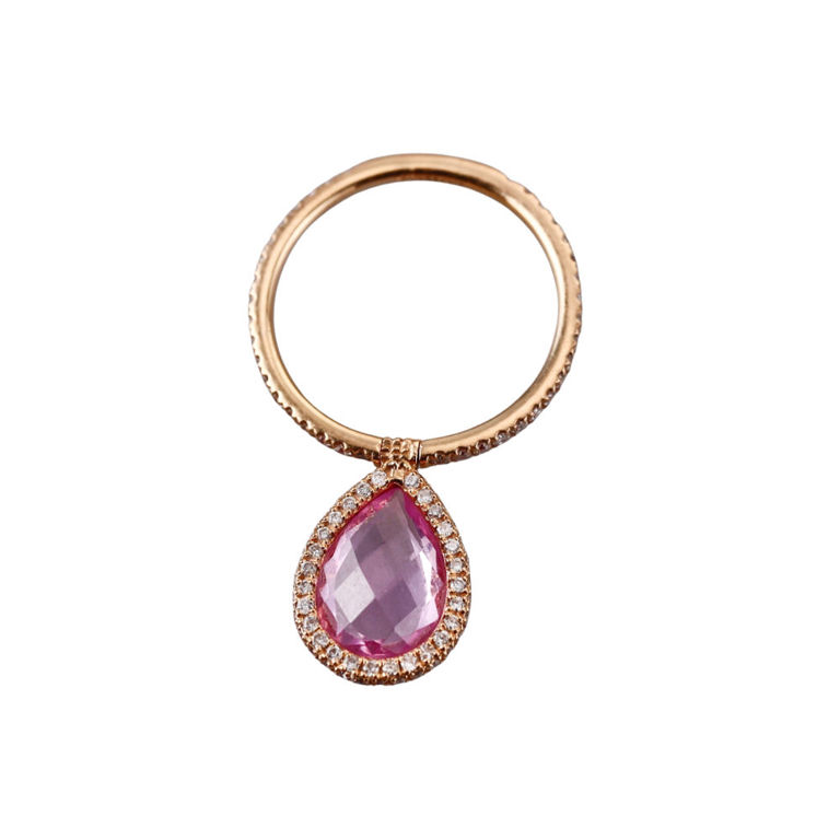 20k Gold Topaz and Diamond Ring
