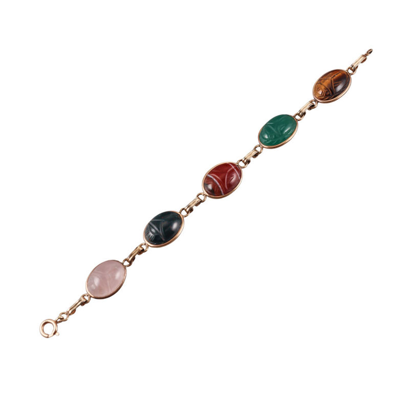 14k Gold Multi Gemstone Bracelet