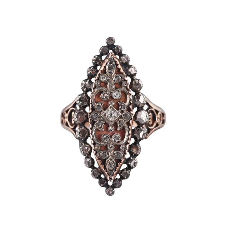 Gold and Silver Diamond Ring