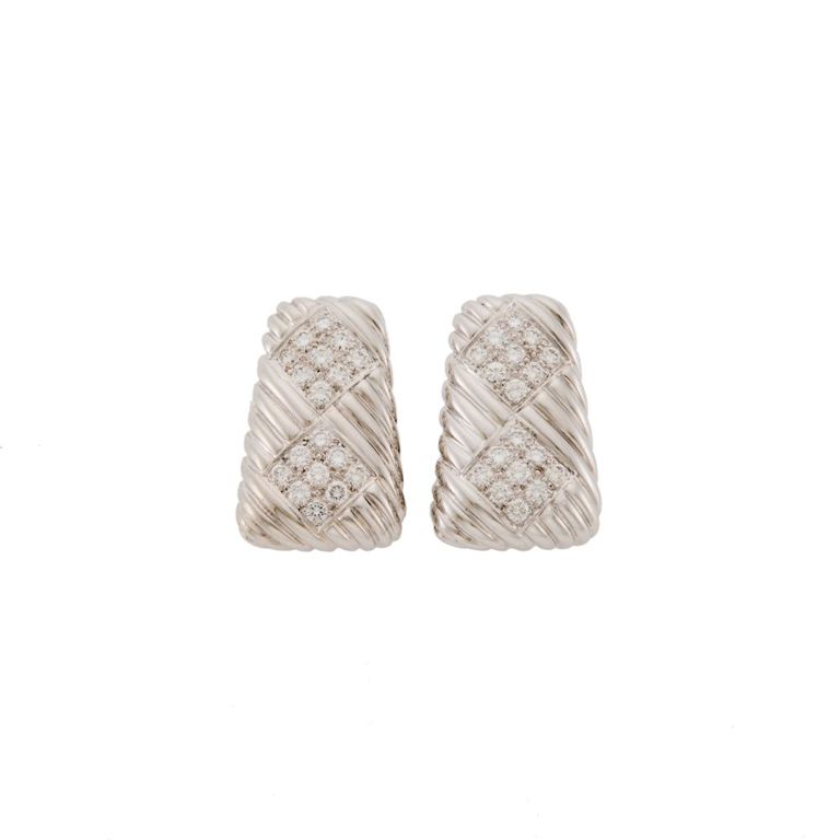 14k White Gold Diamond Earrings