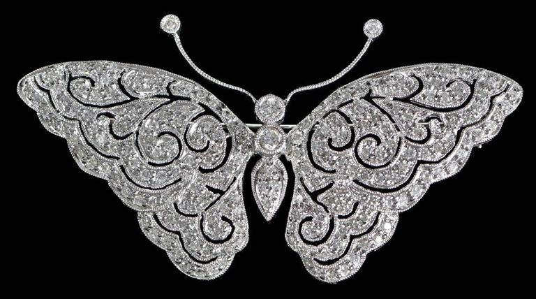 18k White Gold Diamond Brooch