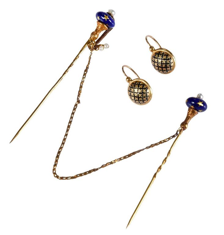 18k Yellow Gold Pearl Jewelry Set