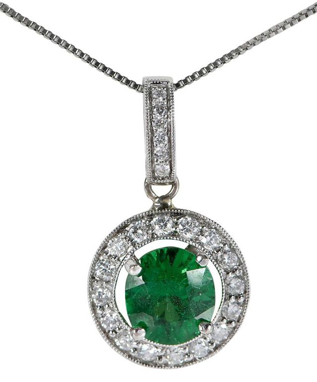 18k Gold Palladium Diamond Garnet Necklace