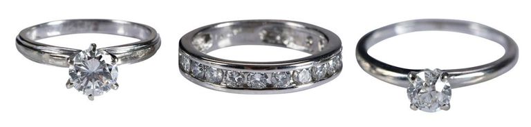 14k White Gold Diamond Rings