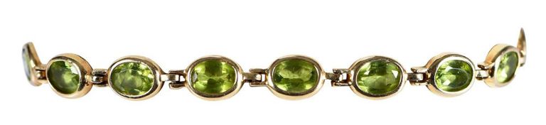 14k Yellow Gold Peridot Bracelet