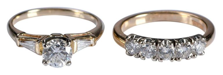 14k Yellow Gold Diamond Rings