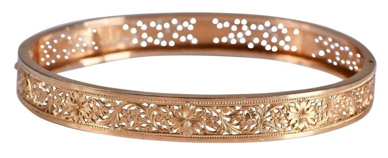 18k Yellow Gold Hinged Bangle Bracelet