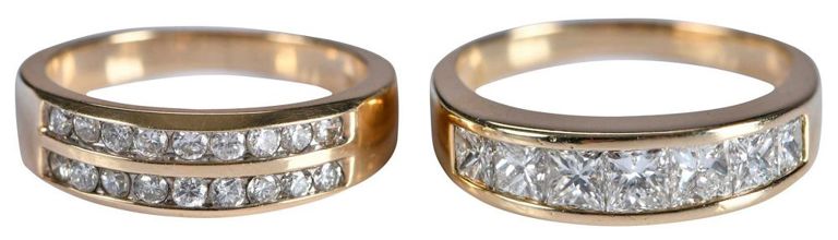14k Yellow Gold Diamond Bands