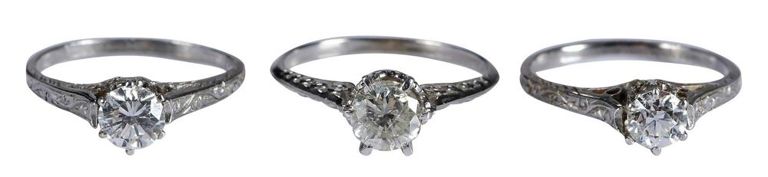 14k White Gold Diamond Rings