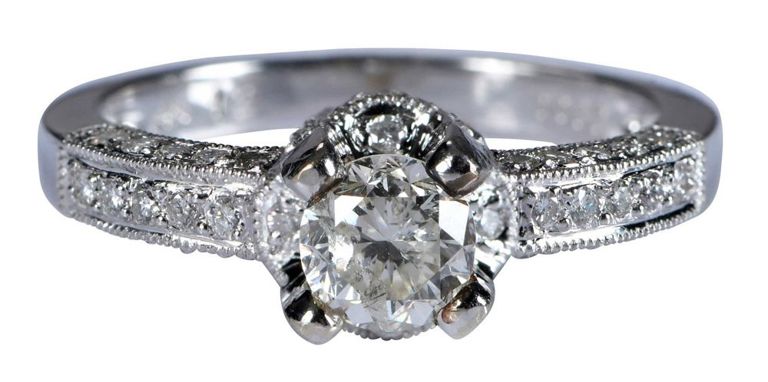 14k White Gold Diamond Ring