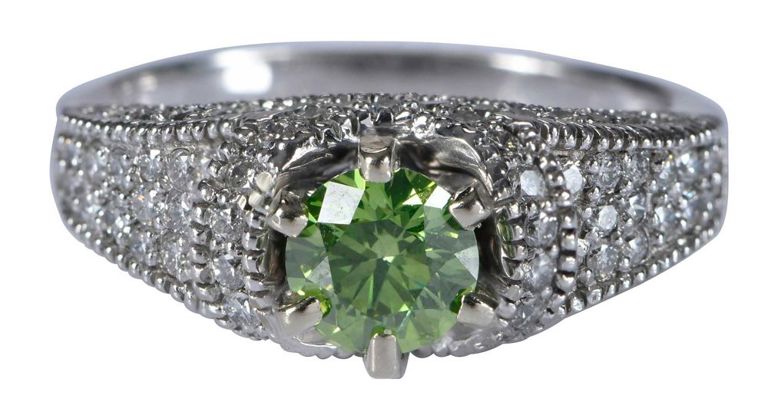 14k White Gold Moissanite and Diamond Ring