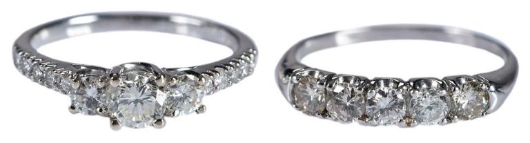 White Gold and Platinum Engagement Diamond Ring