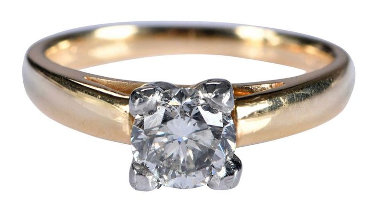 Gold and Platinum Diamond Ring