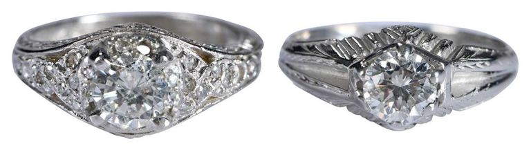14k White Gold Diamond Rings