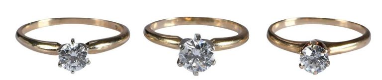 14k Yellow Gold Diamond Rings