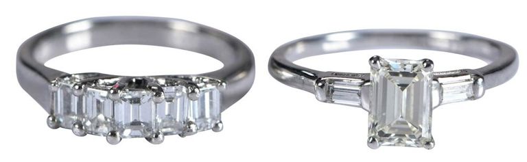Gold and Platinum Diamond Rings
