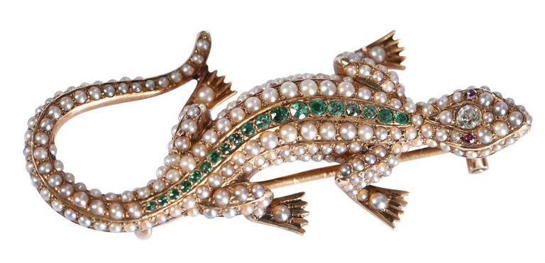 14k Yellow Gold Gemstone Brooch Pendant