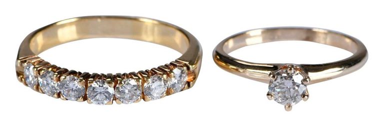 14k Yellow Gold Diamond Rings