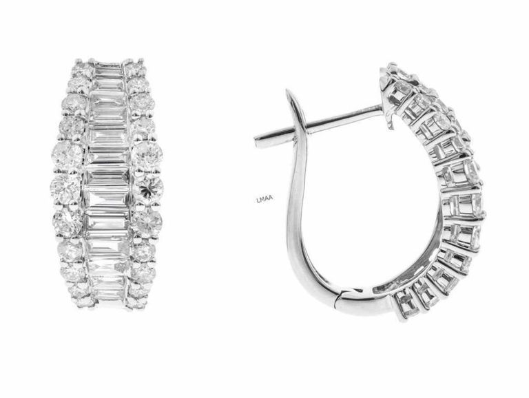 14k White Gold Diamond Earrings