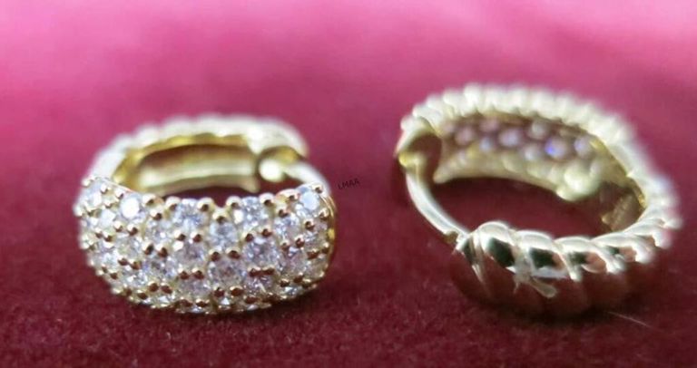 14k Yellow Gold Diamond Earrings