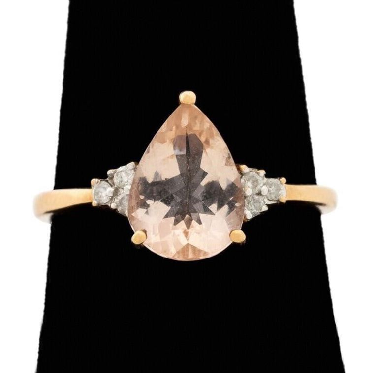10k Gold Tourmaline and Diamond Ring