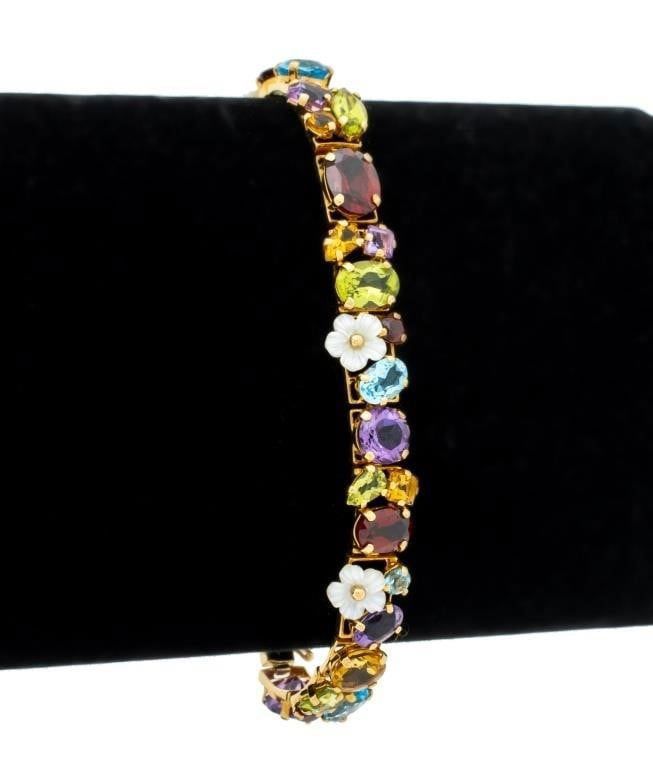 14k Gold Multi-Gemstone Bracelet