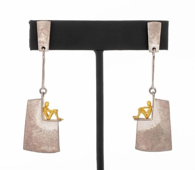 Gold and Sterling Silver Earrings