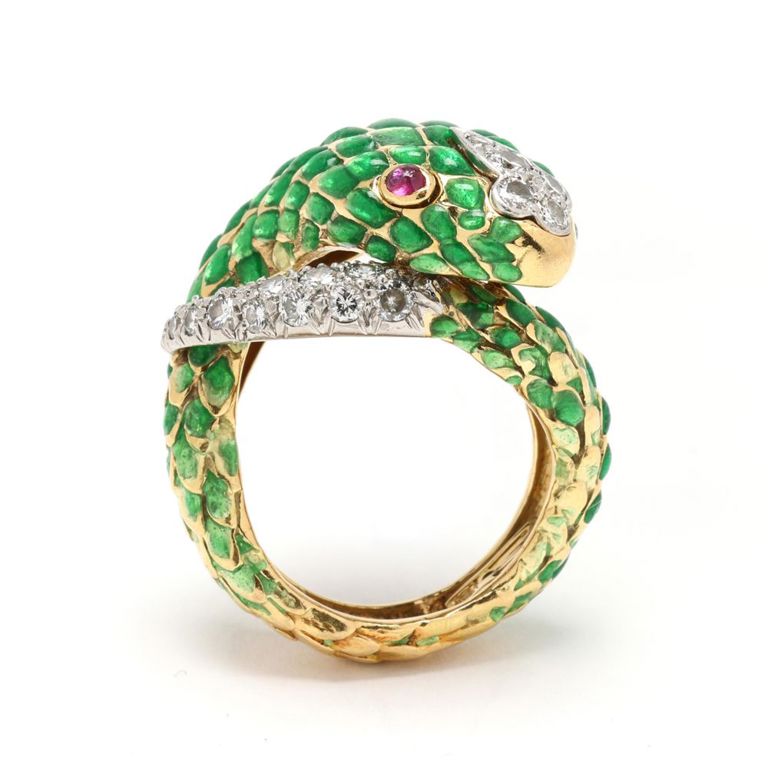 Gold, Platinum Diamond and Ruby Ring