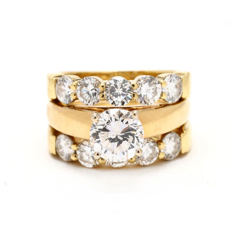 18k Gold Diamond Ring Set