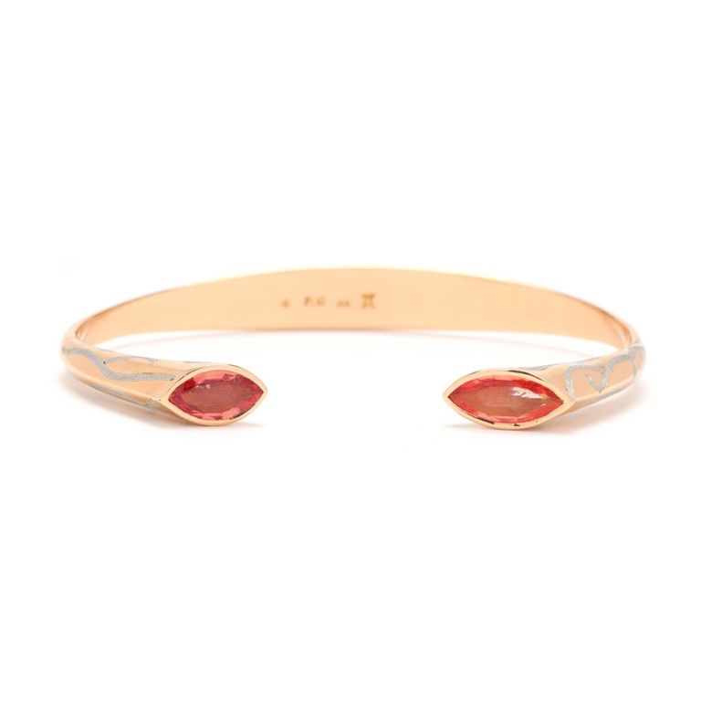 18k Gold Sapphire Cuff Bracelet