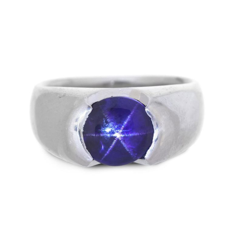 Platinum Star Sapphire Ring
