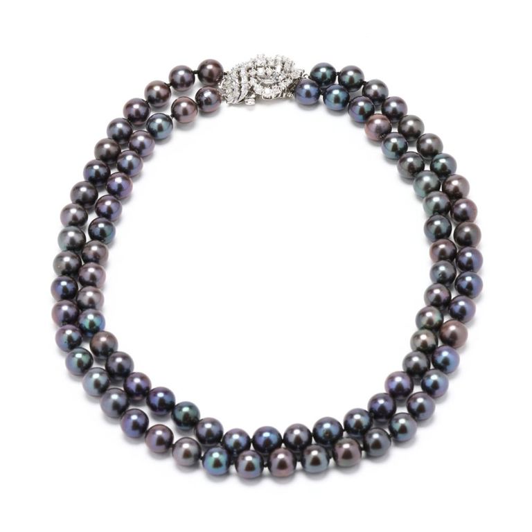 18k Gold Pearl and Diamond Necklace