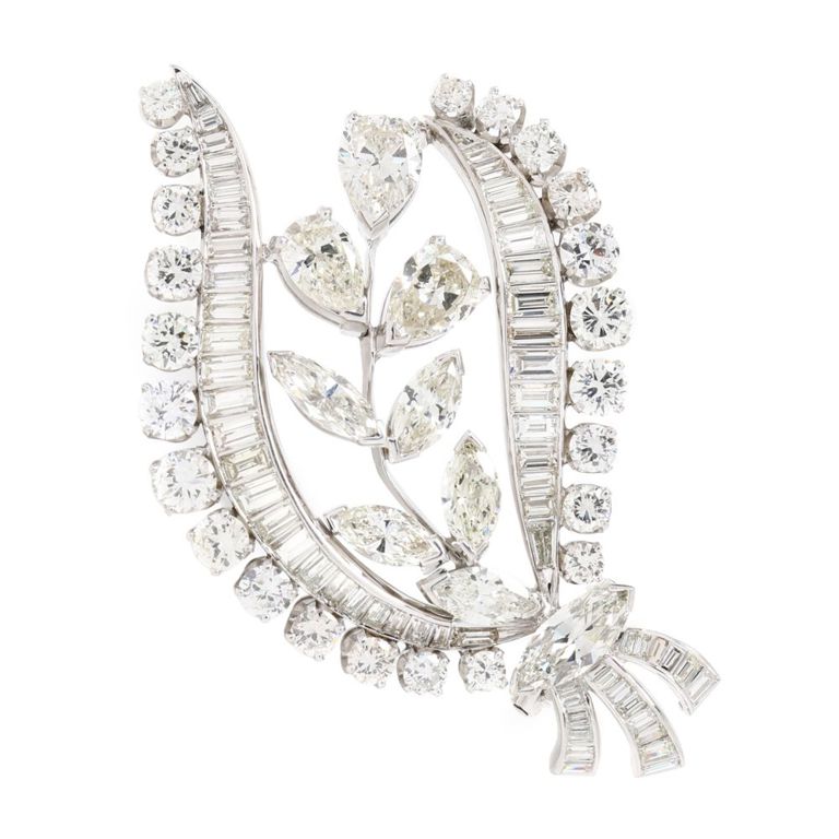 Platinum Diamond Brooch