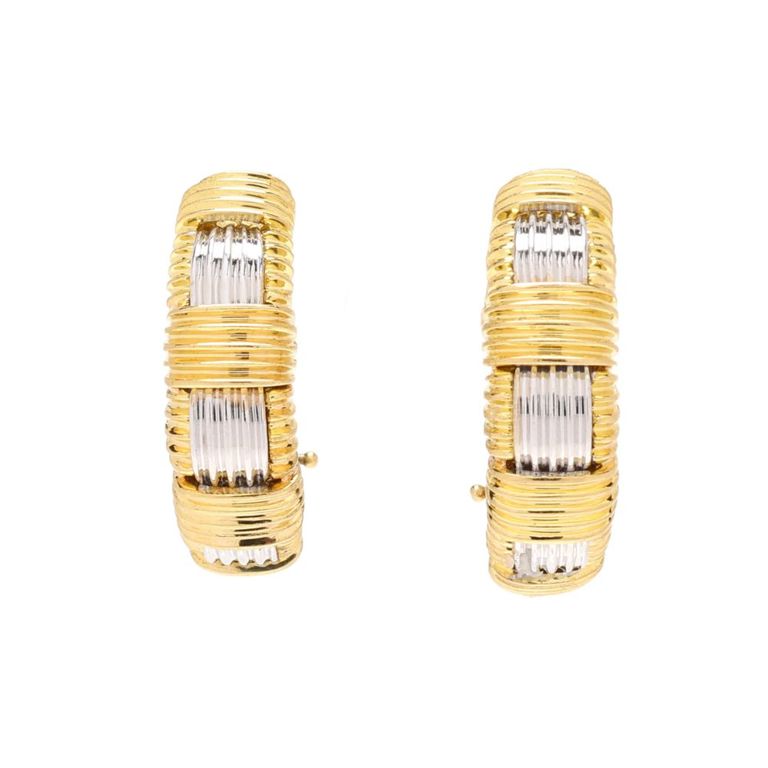 18k Gold Ruby Hoop Earrings