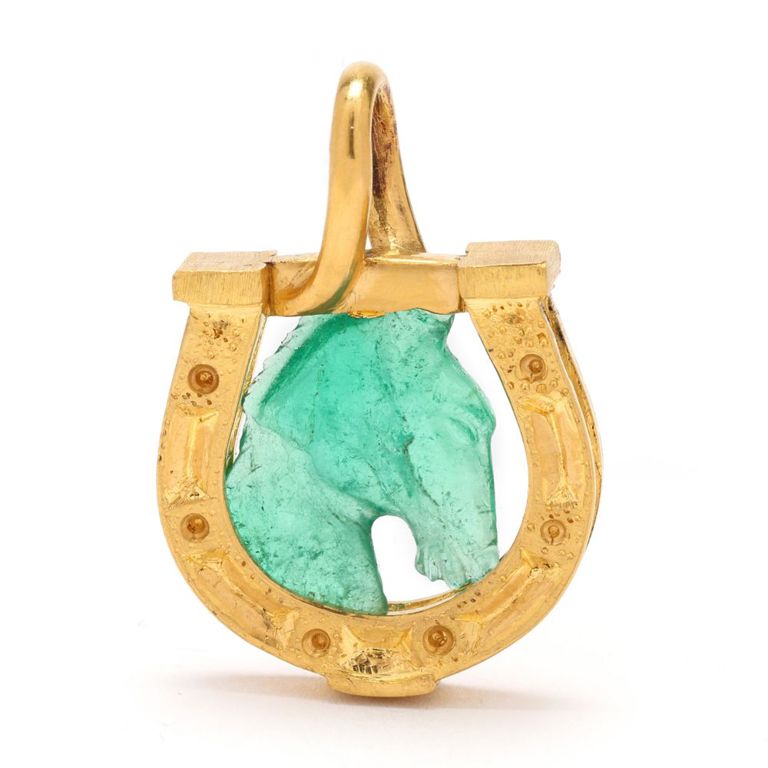 24k Gold Emerald Pendant