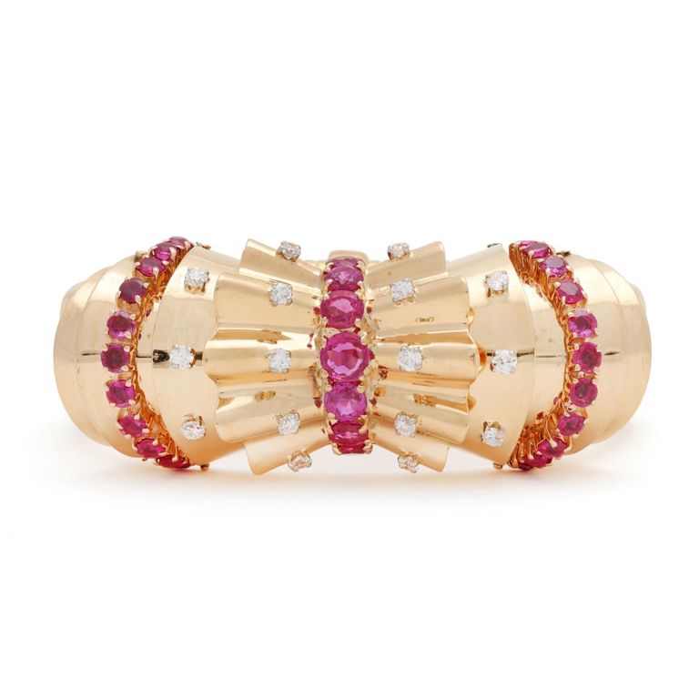 14k Gold Ruby and Diamond Bracelet