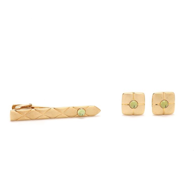 18k Gold Peridot Jewelry Set