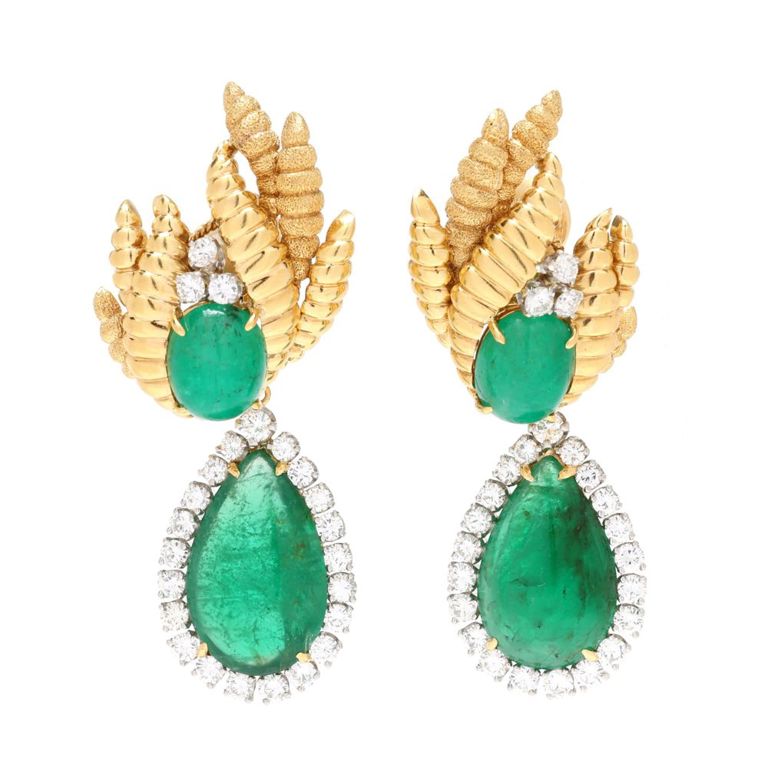 Emerald and Diamond Earrings