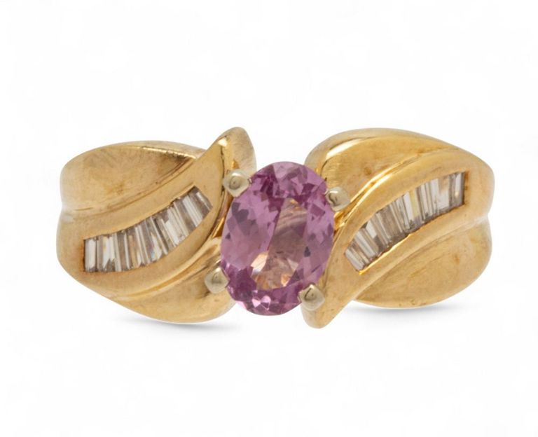 14k Gold Tourmaline and Diamond Ring