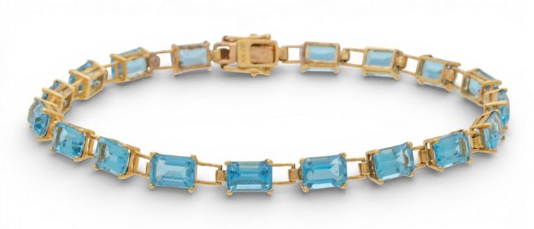 10k Gold Topaz Line Bracelet