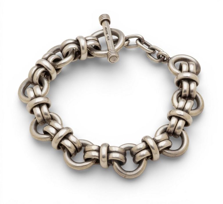 Sterling Silver Link Toggle Bracelet
