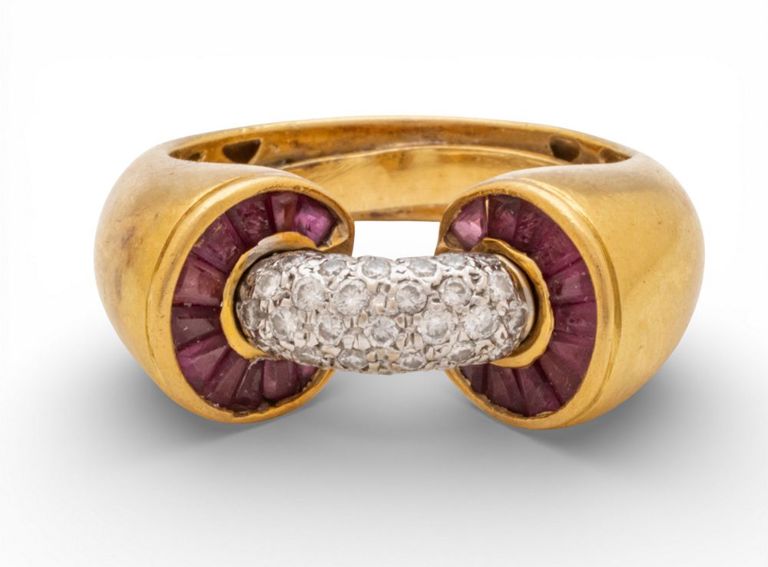 14k Gold Ruby and Diamond Ring